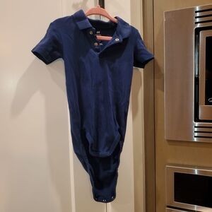 H&M Kids Navy Blue Organic Cotton Polo Bodysuit - New!